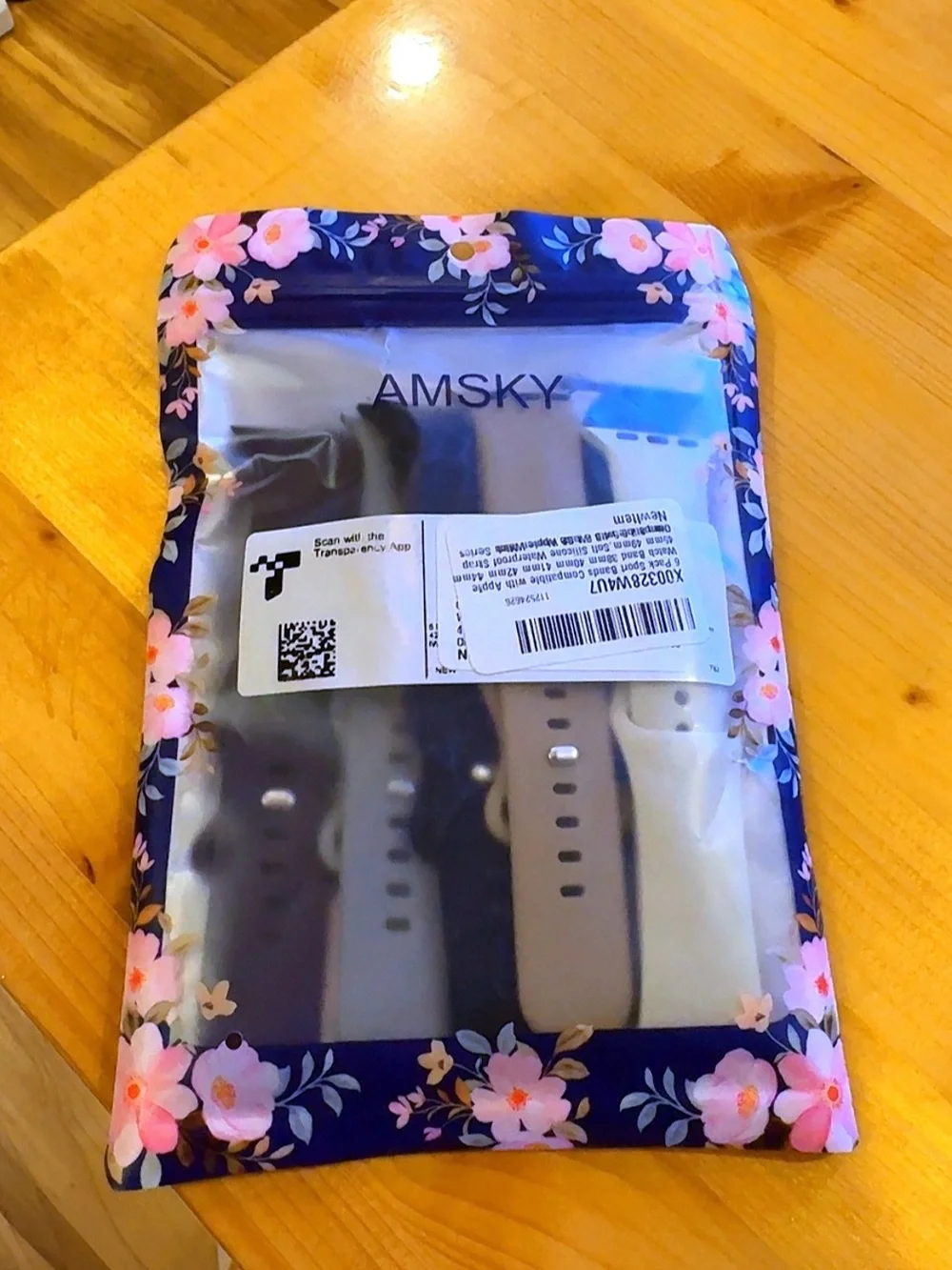 AMSKY 6 Pack Apple Watch Sport Bands Silicone Waterproof Straps 38mm-49mm